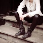 Photo leather leggings